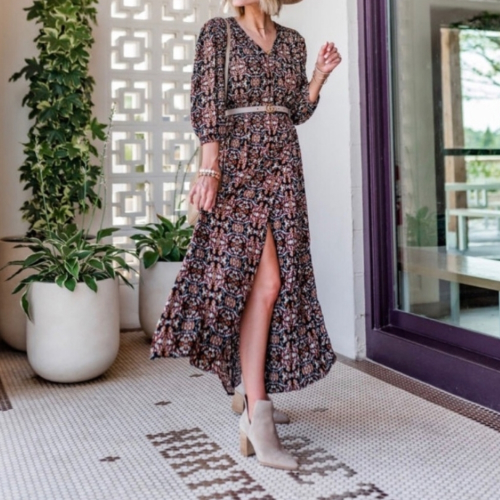 Knox Rose Ladies Printed Maxi Dress